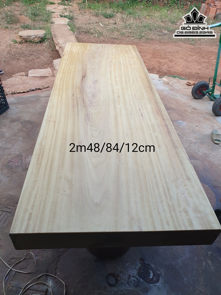 Mặt Bàn Dài Gỗ Dổi Dài 248 Rộng 84 Dày 12 (cm)