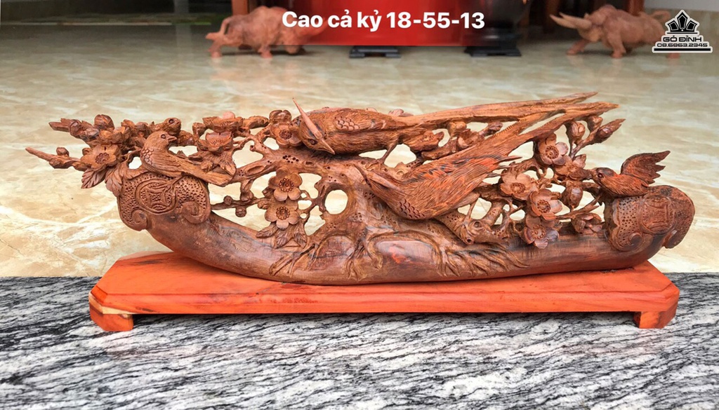 Gậy Như Ý Mai Trĩ Gỗ Trắc Cao 18 Ngang 55 Sâu 13 (cm)