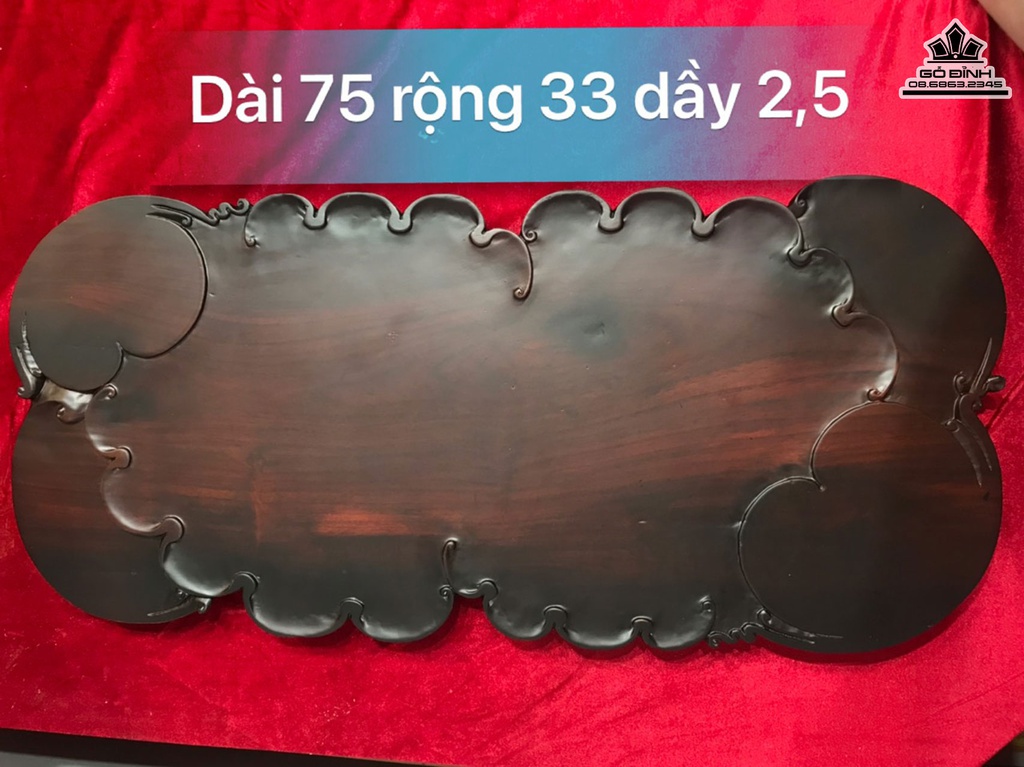 Khay Trà Gỗ Trắc Ngang 75 Rộng 33 Dày 2.5 (cm)