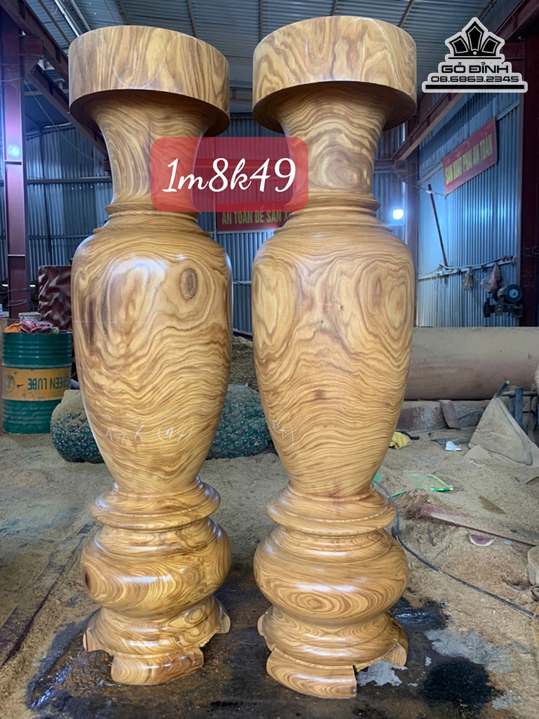 Cặp Lục Bình Gỗ Cẩm Và Cao 180 Đường Kính 49 (cm)