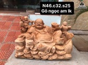 Tượng Phật Di Lặc Gỗ Ngọc Am Cao 32 Ngang 46 Sâu 25 (cm)