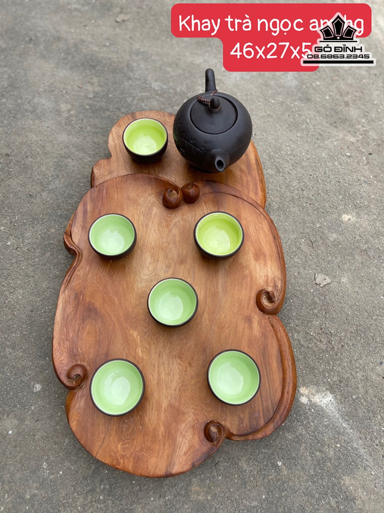 Khay trà Gỗ Ngọc Am Cao 5 Ngang 46 Sâu 27 (cm)