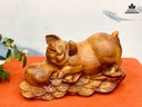 Tượng Heo Gỗ Hương Cao 28 Ngang 50 Sâu 30 (cm)