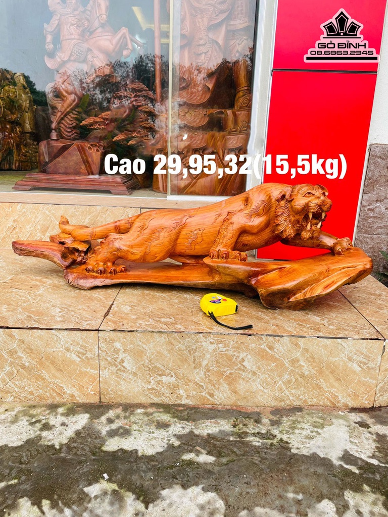Tượng Hổ Gỗ  Hương Cao 29 Ngang 95 Sâu 32 (cm)
