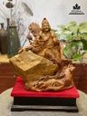Tượng Tế Công Gỗ Hương Ôm Đá Cao 43 Ngang 43 Sâu 30 (cm)