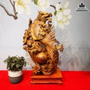 Tượng Cá Hóa Rồng Gỗ Hương Cao 79 Ngang 55 Sâu 25 (cm)