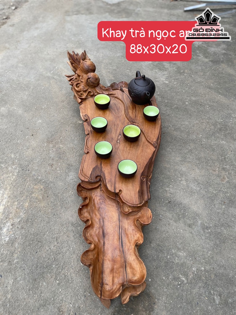 Khay Trà Gỗ Ngọc Am Cao 20 Ngang 88 Sâu 30 (cm)