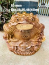 Tượng Cóc Gỗ Mun Hoa Cao 38 Ngang 50 Sâu 46 (cm)