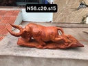 Tượng Bò Tót Gỗ Hương Gia Lai Cao 20 Ngang 56 Sâu 15 (cm)
