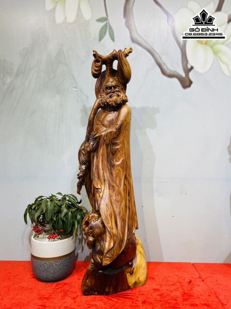 Tượng Đạt Ma Sư Tổ Gỗ Cẩm Cao 87 Ngang 2 Sâu 36 (cm)