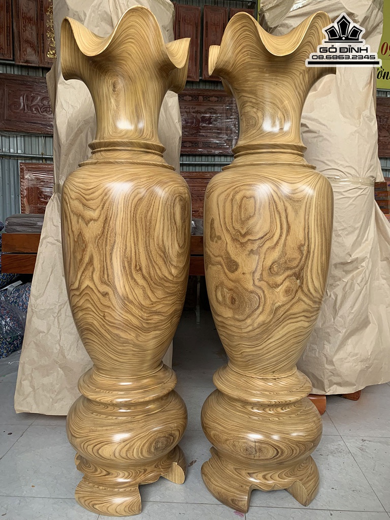 Lục Bình Gỗ Cẩm Vàng Cao 170 Đường Kính 48 (cm)