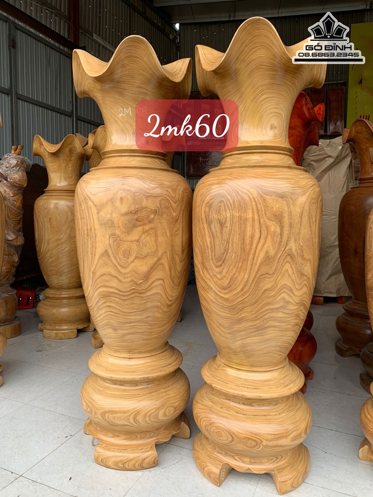 Lục Bình Gỗ Cẩm Vàng Cao 200 Đường Kính 60 (cm)