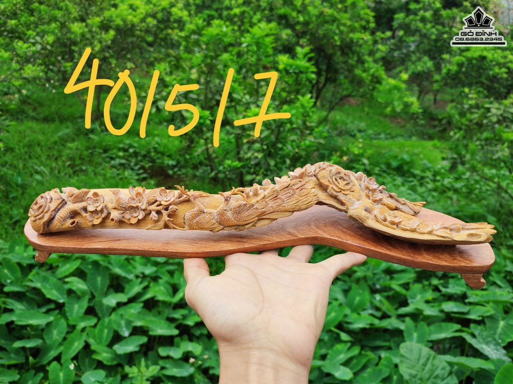 Gậy Như Ý Gỗ Hoàng Đàn Cao 5 Ngang 40 Sâu 7 (cm)