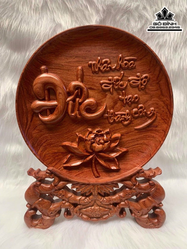 Tranh Đĩa Gỗ Hương Cao 37 Đường Kính 30 Dày 3 (cm)
