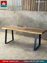 Bàn Ăn Gỗ Me Tây Nguyên Khối  Dài 192 Rộng 71-66-81 Dày 5.3 (cm)