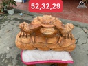 Tượng Cóc Gỗ Ngọc Am Cao 32 Ngang 52 Sâu 29 (cm)