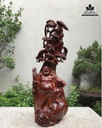 Tượng Di Lặc Gỗ Hương Liền Khối Cao 96 Ngang 38 Sâu 34 (cm)