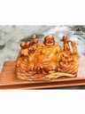 Tượng Phật Di Lặc Ngồi Tam Phúc Gỗ Hương  Cao 26 Ngang 46 Sâu 26 (cm)