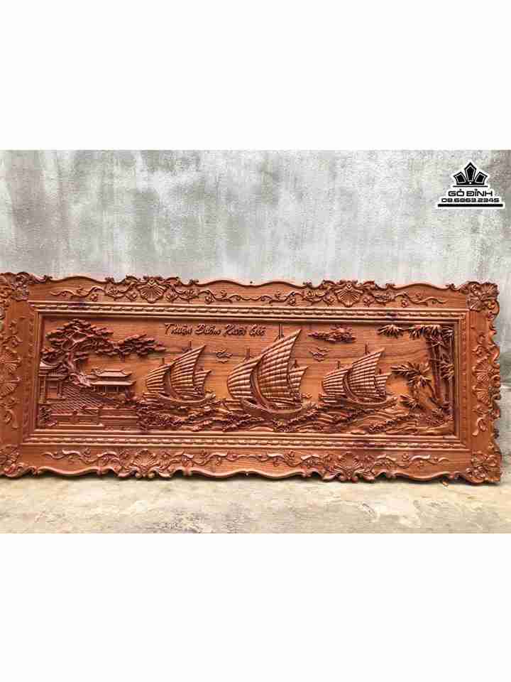 Tranh Thuận Buồm Xuôi Gió Gỗ Xoan Hương  Cao 67 Ngang 167 Dày 4 (cm)