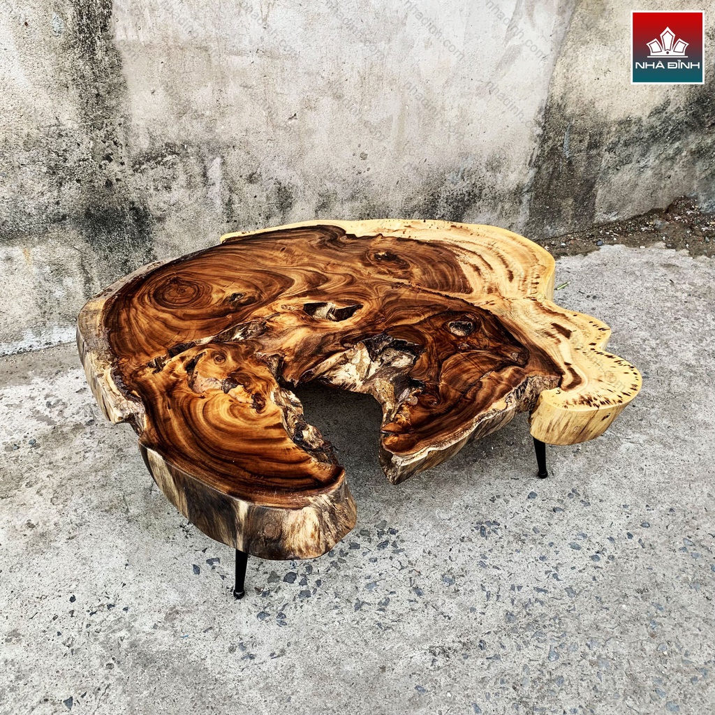 Bàn Trà Gỗ Me Tây Dài 120 Rộng 100 Dày 9,5 Cao 39.5 (cm)