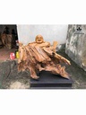 Tượng Phật Di Lặc Gỗ Lũa Bách Xanh  Cao 48 Ngang 64 Sâu 26 (cm)