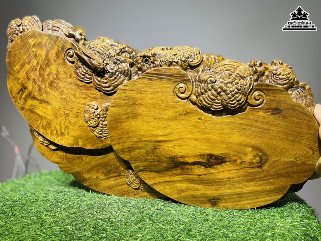 Khay Trà Nấm Gỗ Bách Xanh Ngang 63 Rộng 30 Dày 5 (cm)