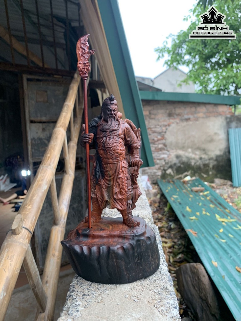 Tượng Quan Công Gỗ Trắc Cao 20 Ngang  10 Sâu 8 (cm)