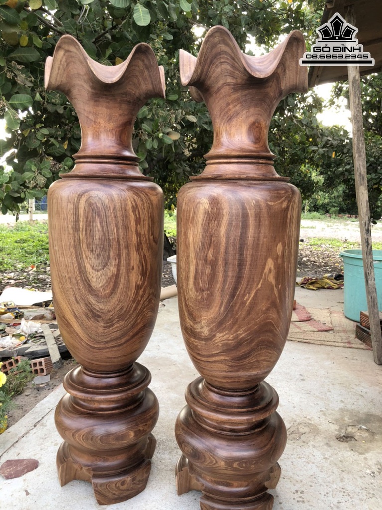 Lục Bình Gỗ Lim Đá Gia Lai Cao 120 Đường Kính 32 (cm)