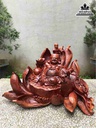 Tượng Phật Di Lặc Ngồi Đài Sen Gỗ Xá Xị ( Gù Hương )  Cao 38 Ngang 62 Sâu 50 (cm)