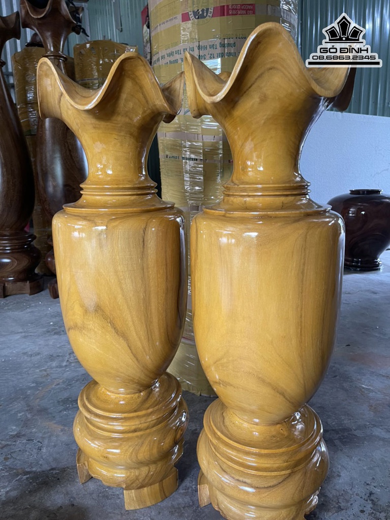 Lục Bình Gỗ Mít Cao 79 Đường Kính 25 (cm)