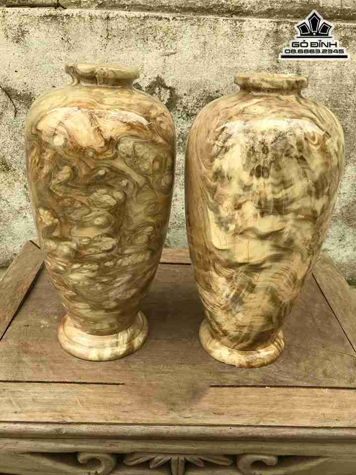 Cặp Chum Phú Quý Gỗ Nu Nghiến  Cao 29 Đường Kính 14 (cm)