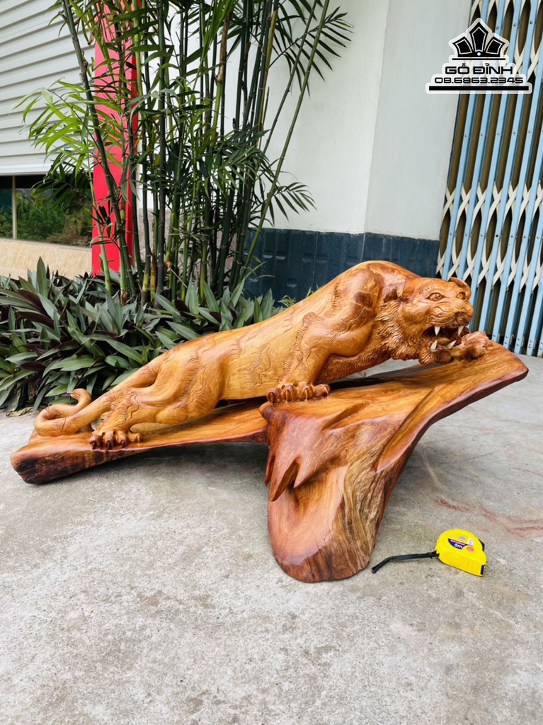 Tượng Hổ Gỗ Hương Việt Cao 50 Ngang 96 Sâu 45 (cm)