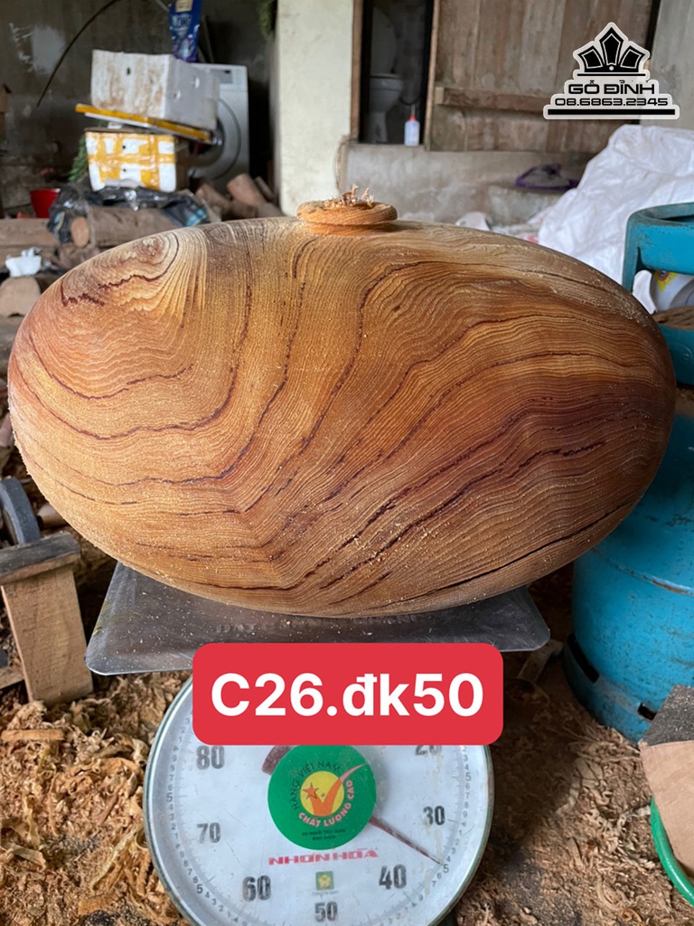 Bình Phú Quý Gỗ Ngọc Am Cao 26 Đường Kính 50 (cm)