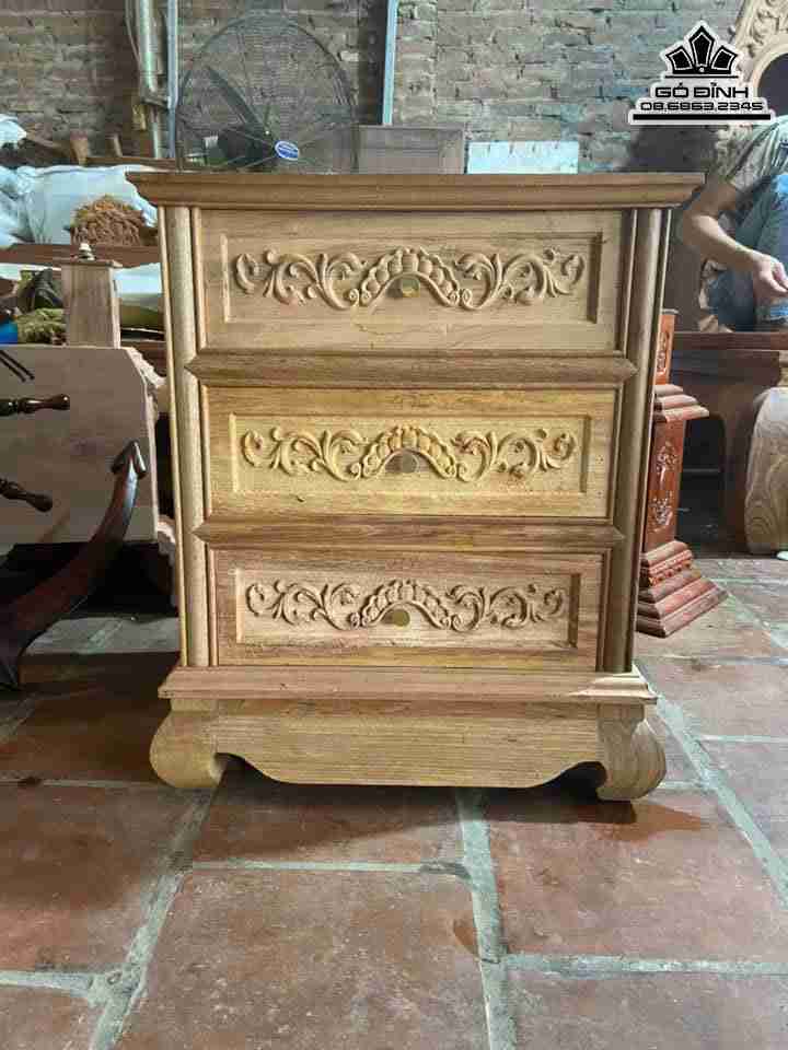 Tủ Đầu Giường Gỗ Gụ  Cao 60 Rộng 40 Ngang 50 (cm)