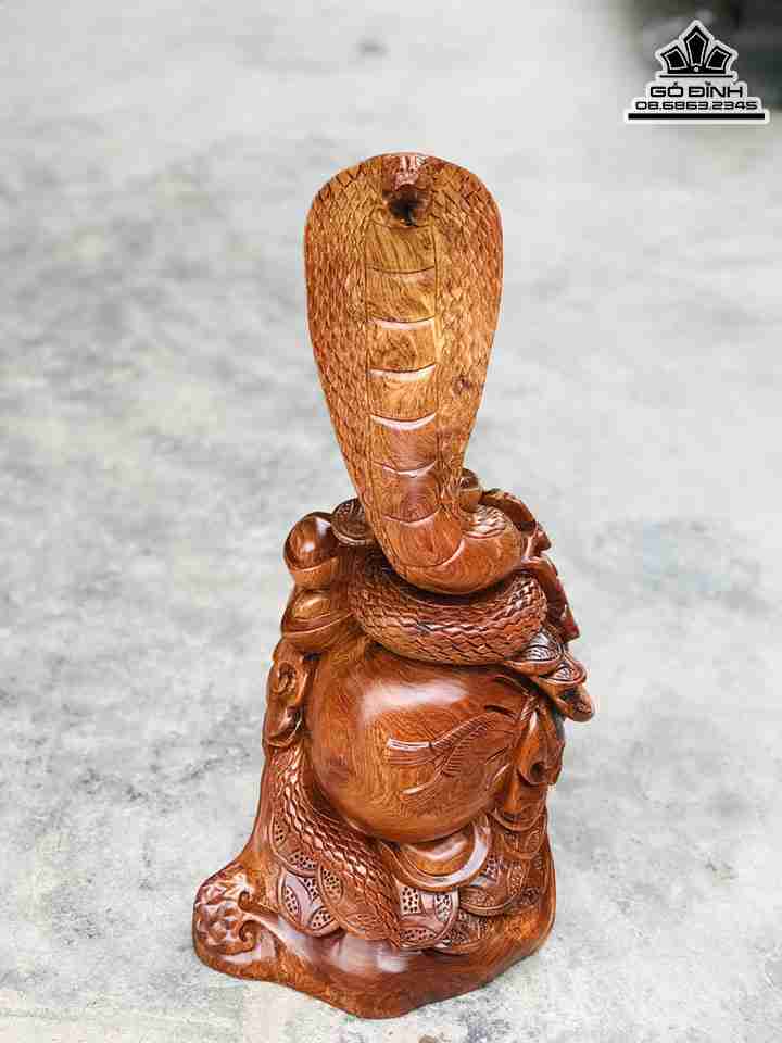 Tượng Rắn Phong Thủy Gỗ Hương  Cao 57 Ngang 25 Sâu 20 (cm)