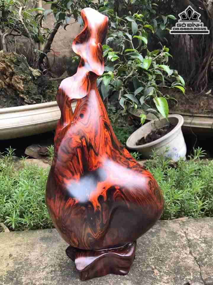 Bình Phay Gỗ Trắc  Cao 47 Rộng 20 Sâu 13 (cm)