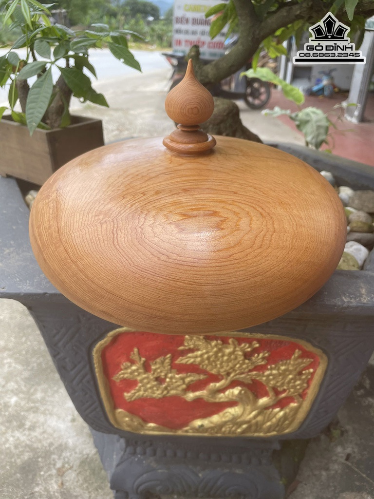 Bình Chum Phú Quý Gỗ Ngọc Am Cao 13 Đường Kính 27.5(cm)