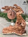 Đồng Hồ Phu Thê Viên Mãn Gỗ Hương  Cao 74 Rộng 62 Sâu 30 (cm)