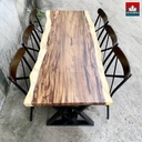 Bàn Gỗ Me Tây  6 Ghế Dài 182 Rộng 72-74-76 Dày 5 Cao 75 (cm)