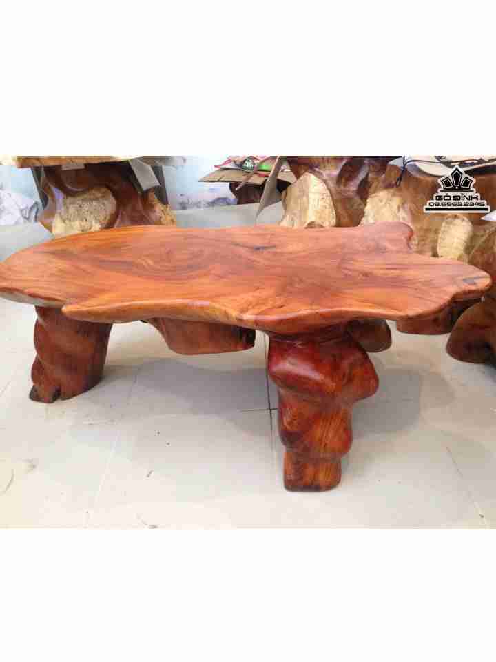 Bàn Trà Gỗ Gõ Đỏ ( Cate )  Cao 42 Mặt 114-52 (cm)