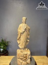 Tượng Khổng Minh Gia Cát Lượng Gỗ Ngọc Am Cao 80 Ngang 23 Sâu 16 (cm)