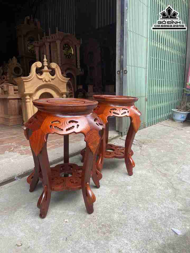 Cặp Đôn Gỗ Hương  Cao 50 Mặt 30 (cm)