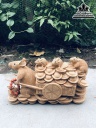 Tượng Chuột Kéo Xe Tiền Gỗ Ngọc Am Cao 22 Ngang 40 Sâu 16 (cm)