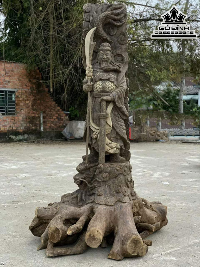 Tượng Quan  Công Gỗ Trầm Hương Cao 220 Ngang 138(cm)