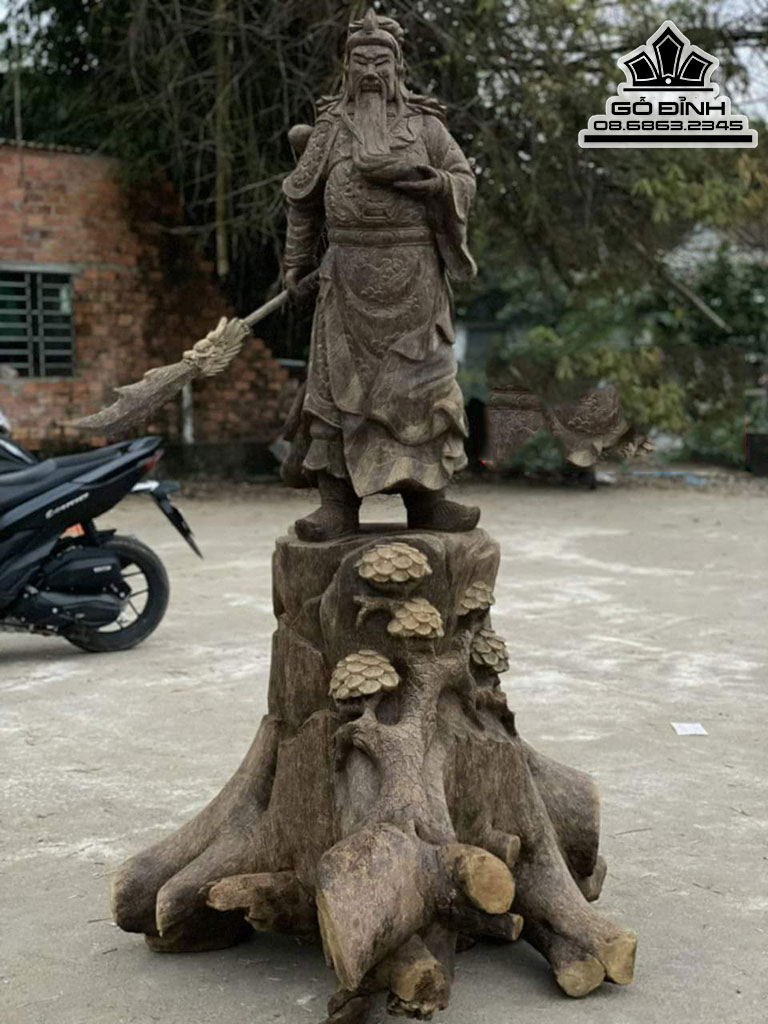 Tượng Quan  Công Gỗ Trầm Hương Cao 190 Ngang 110 (cm)