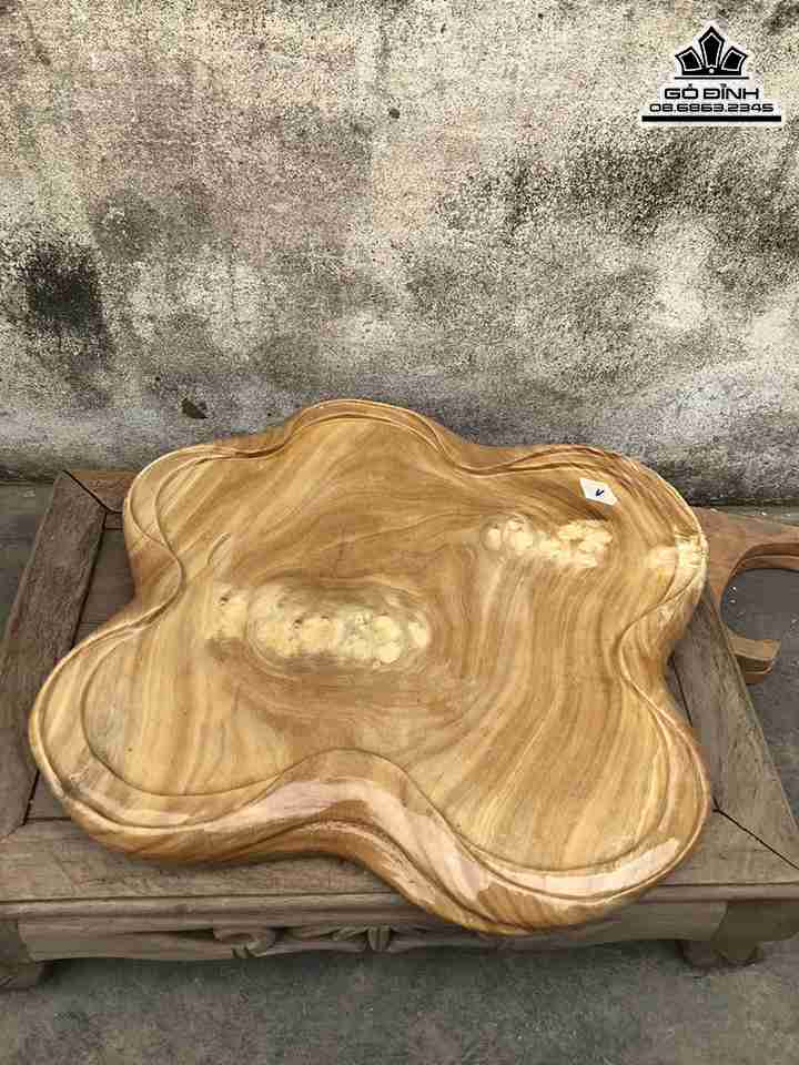 Khay Trà Gỗ Nu Nghiến  Dài 42 Rộng 38 Dày 4.5 (cm)