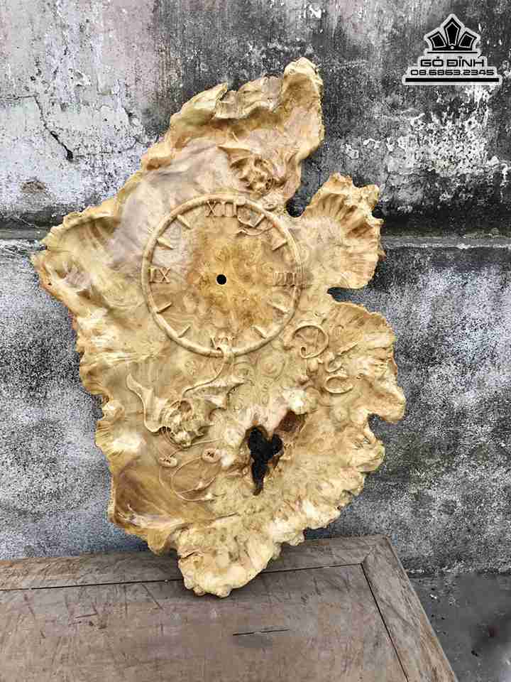 Đồng Hồ Chữ Phúc Gỗ Nu Nghiến  Cao  54 Rộng 31 Dày 2 (cm)