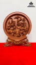 Đĩa Tứ Linh Gỗ Hương Đá Cao 48 Đường Kính 40 Dày 3.5 (cm)