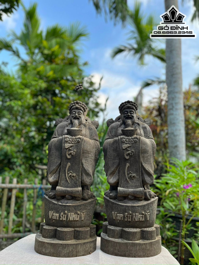 Tượng Thần Tài Gỗ Trầm Hương Cao 68 Ngang 26 (cm)
