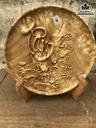 Đĩa Chữ Tâm Gỗ Nu Nghiến  Đường Kính 28 Dày 2.2 (cm)